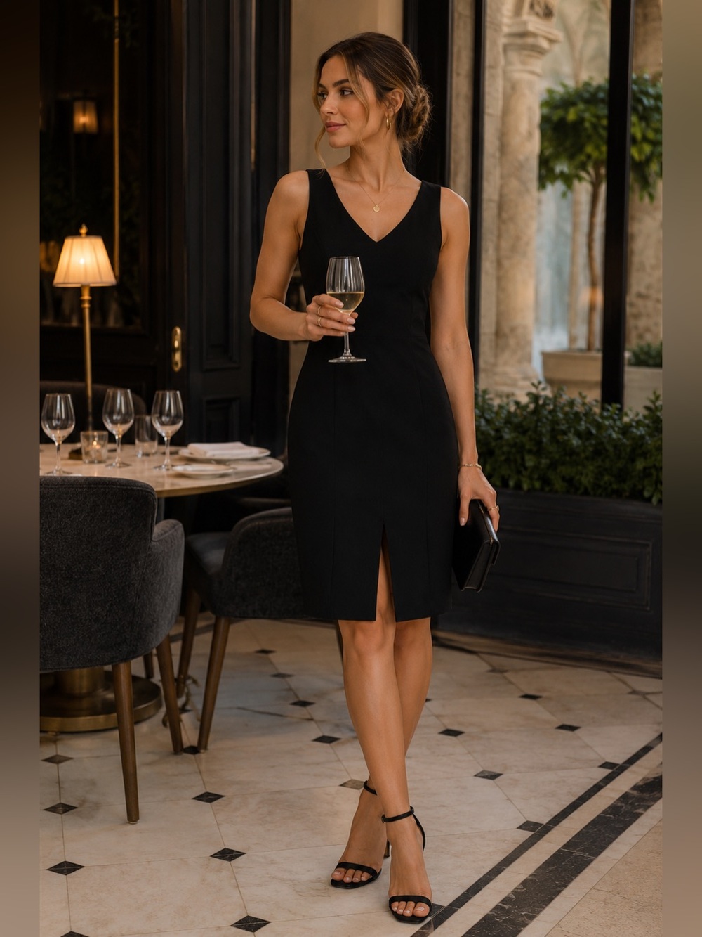 Express Black Sheath Dress Size 8 Minimalist Date Night Cocktail Dress